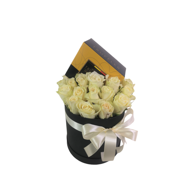 Κουτί Λευκά Τριαντάφυλλα-Τρούφες